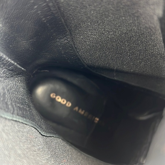 Good American Sz 9.5 Elastic and Satin Pull On Gold Heel Base Booties Boots - Picture 12 of 14